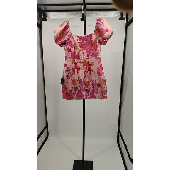 Lulu's Pink Floral Puff Sleeve Dress - Picture 3 of 3